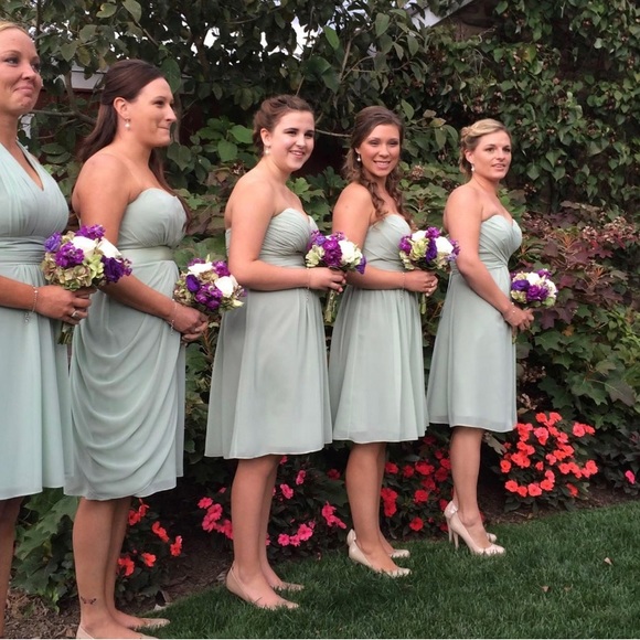 Bill Levkoff Strapless Dress - pistachio color -Size 4 - Picture 10 of 11